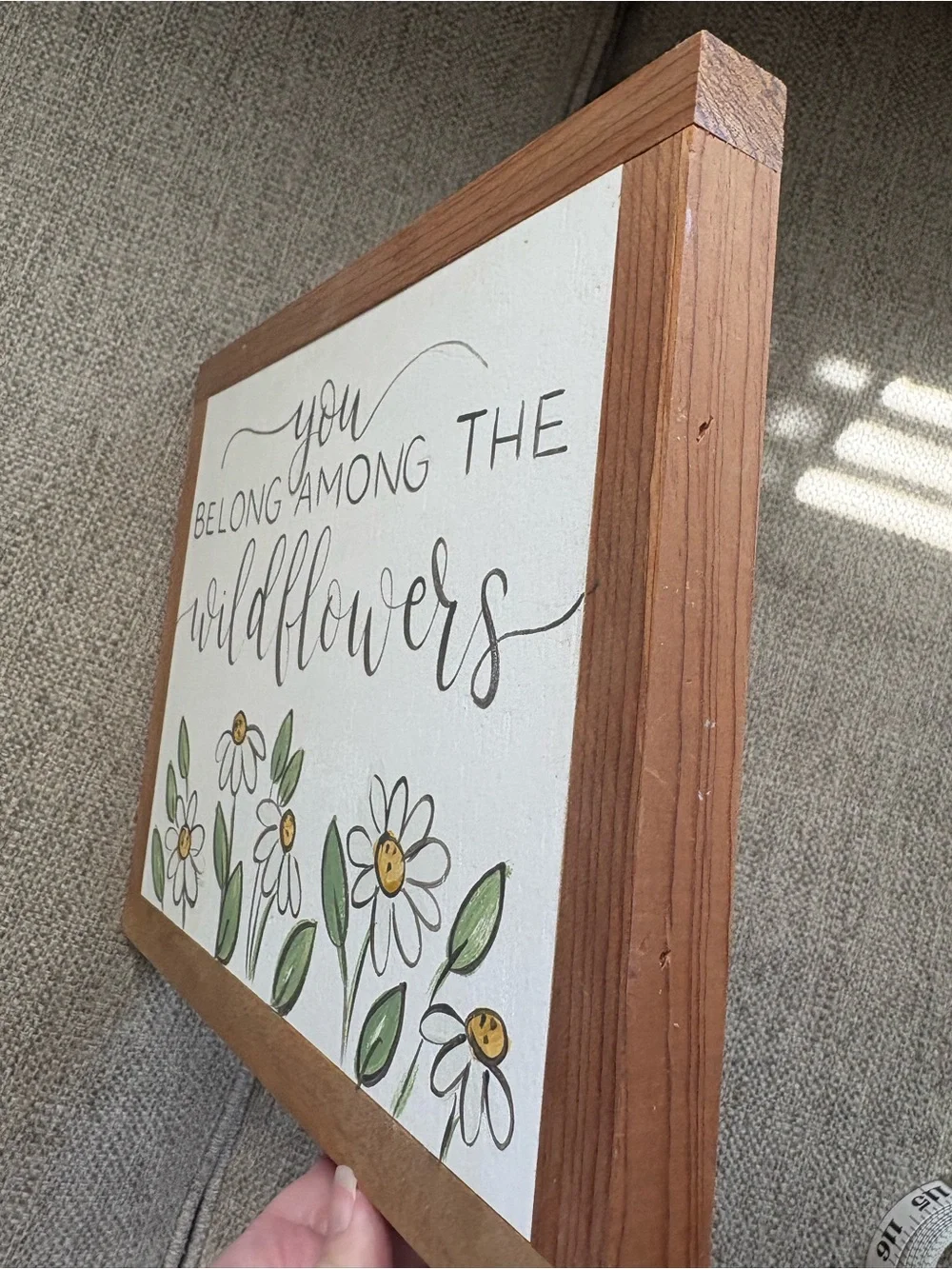 You Belong Among the Wildflowers Wood Wall Art - White, Green & Yellow